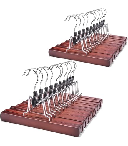 Amazon.com: Nature Smile Wooden Pants Skirt Hangers, Smooth Finish