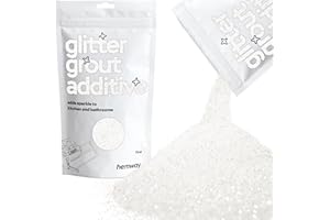 Hemway Glitter Grout Additive add Sparkle to Mosaic Tiles, Bathrooms, Wet Rooms, Kitchens, Tiled Based Rooms and Cement Based Grouts 100g / 3.5oz - White Iridescent