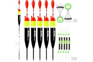 SEAOWL Fishing Slip Bobber Float Kit,Balsa Slip Corks and 60pcs Bobber Stops for Crappie Panfish Trout Bass Fishing