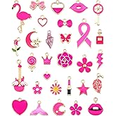 YETOOME 30 Pcs Assorted Gold Plated Enamel Charms Pendants Earring Pendants Charms for Necklace Bracelet Jewelry Making and Crafting