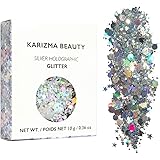 Silver Holographic Chunky Glitter ✮ KARIZMA Beauty ✮ 10g Festival Glitter Cosmetic Face Body Hair Nails