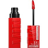 Maybelline Super Stay Vinyl Ink Longwear No-Budge Liquid Lipcolor Makeup, Highly Pigmented Color and Instant Shine, Red-Hot, 