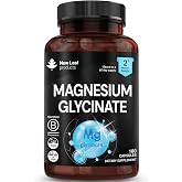 Magnesium Glycinate Supplements, Elemental 315mg Per Serving, 180 Capsules | Bioavailable Magnesium Bisglycinate for Sleep, Muscle Cramps, Relaxation, Heart Health &amp; Bone Support - UK Made by New Leaf