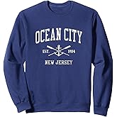 Ocean City NJ Vintage Crossed Oars & Boat Anchor Sports Sweatshirt