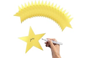 LEISLAM Star Cutouts, 24PCS Gold Star Cutouts, Double Printed Paper Stars, 6 Inch Cardboard Star Cutouts, Glitter Stars Decorations for Christmas Wedding Movie Night Classroom Wall Party Supplies