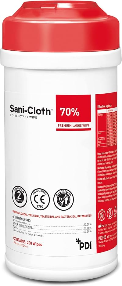 PDI Sani-Cloth 70 Alcohol Wipes 6 Packs 200 Wipes/Pack Medical Cleaning