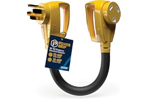 Camco PowerGrip Dogbone RV Electrical Adapter - Features Heavy-Duty 50-Amp Male and 30-Amp Female Connections - Crafted of 100% Copper 10/3-Gauge Wires & Rated for 125V/3750W (55175)