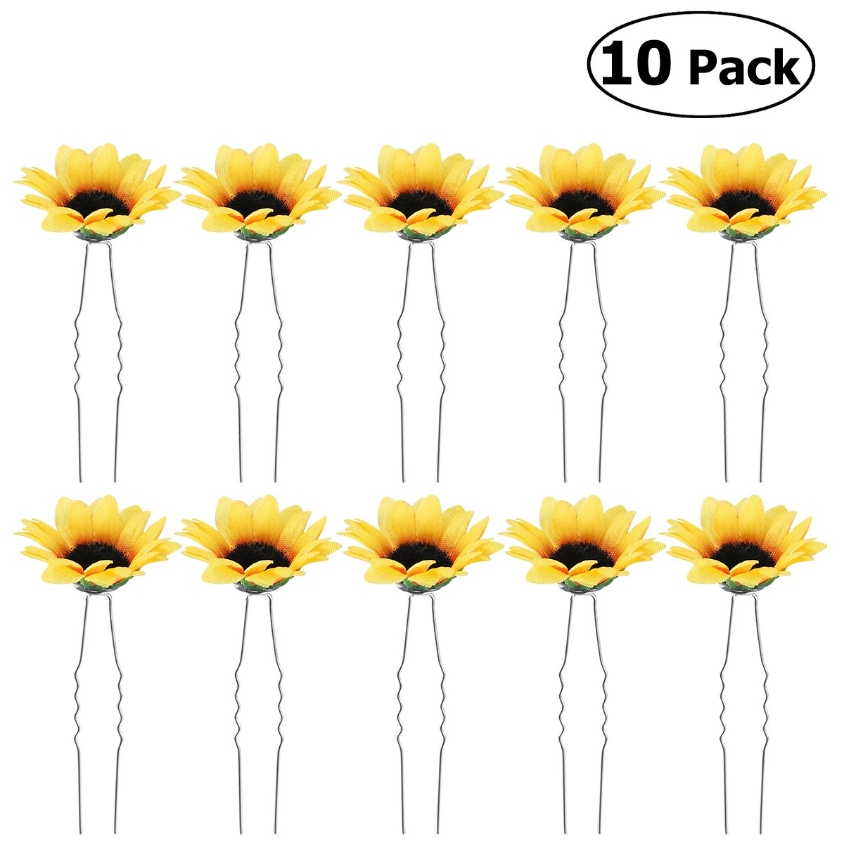 Sunflower Hair Pin Bobby Pin Flower Hair Clip Hawaii Flower for Women Girls,Pack of 10