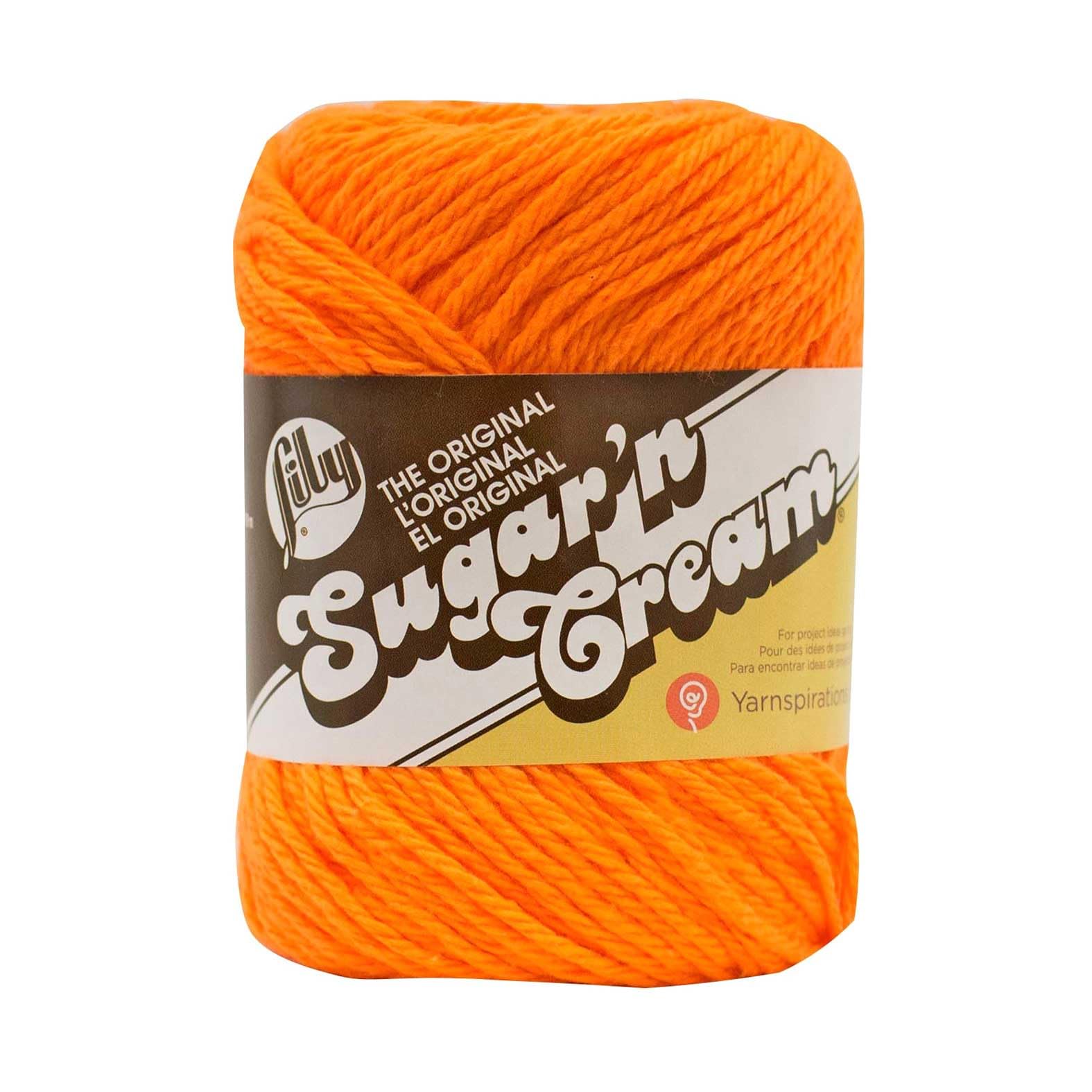 Photo 1 of Lily 10200101628 Sugar 'N Cream The Original Solid Yarn, 2.5oz, Medium 4 Gauge, 100% Cotton - Hot Orange - Machine Wash & Dry