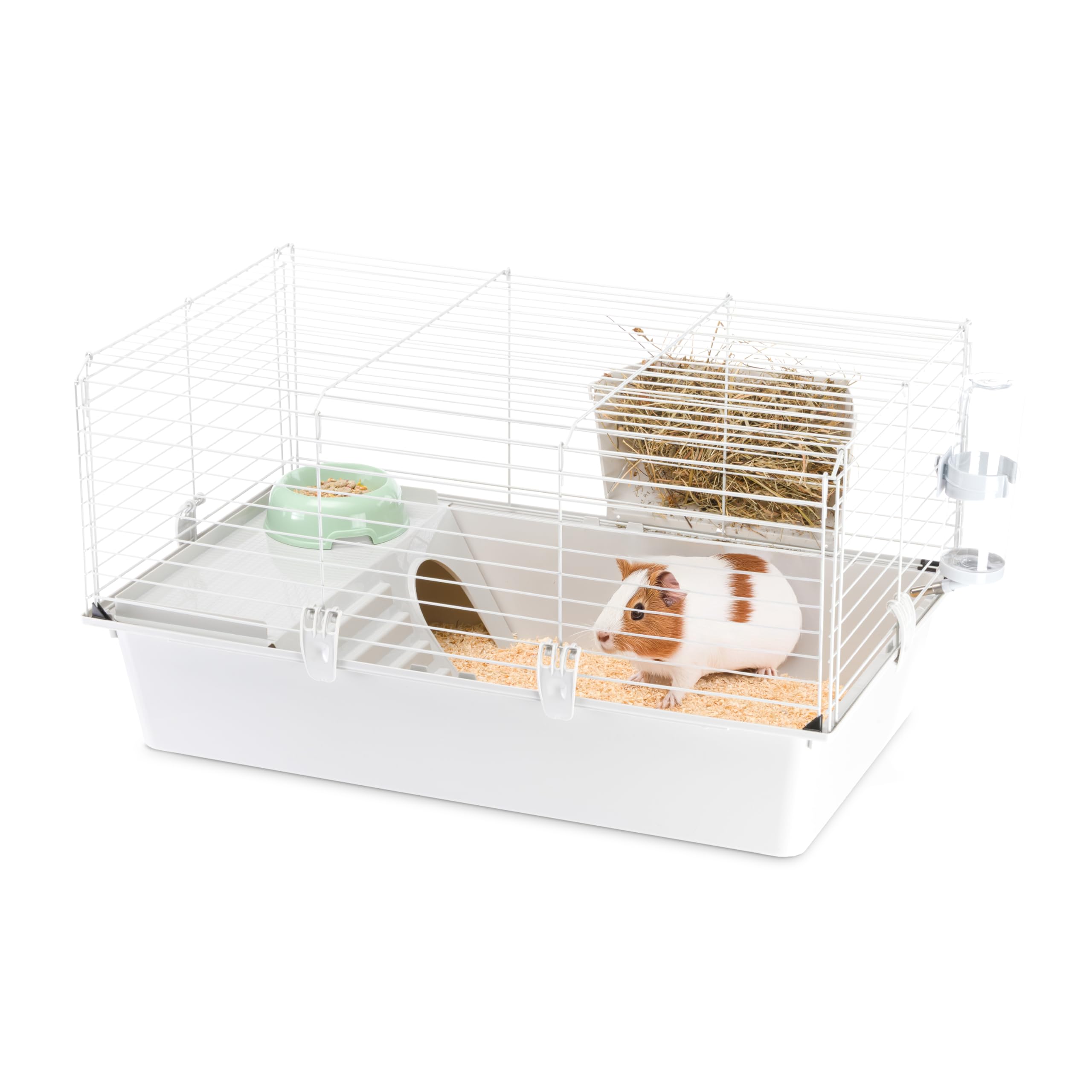 FERPLAST Rodent Cage CAVIE 80 for Guinea Pigs, Guinea Pigs, in Metal, Accessories included: Manger, Drinking bottle, Bowl, House. 77x48xh42cm