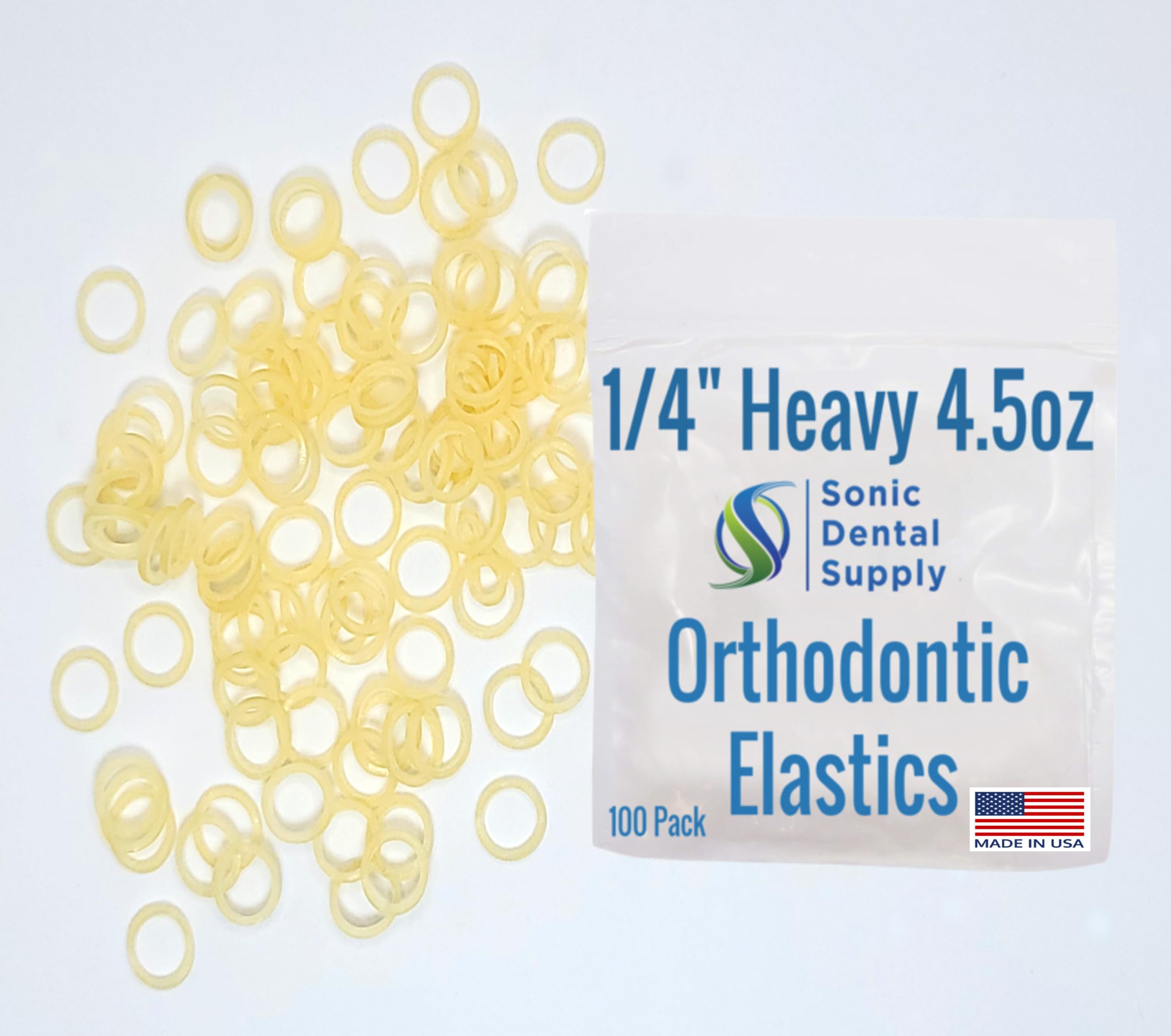 100 Pack Orthodontic Elastics 1/4" (6.4mm), Rubber Bands Great For Dog
