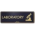 Laboratory Sign Access Restricted Lab Sign Testing in Progress Sign, Black/Gold, Engraved, 3" x 9", Fade Resistance, Indoor/Outdoor Use, USA MADE By My Sign Center