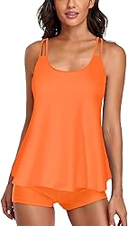 Omichic Women's Loose Tankini Top with Boyshorts