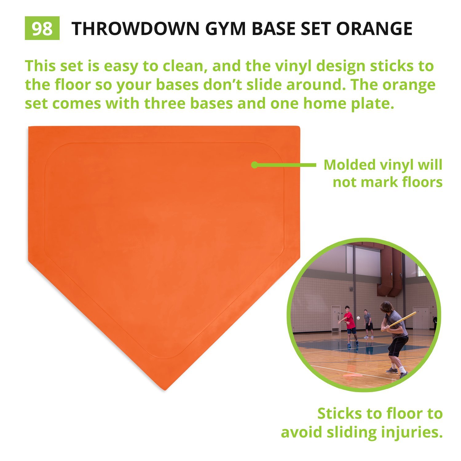 Rubber Throw Down Base Set Baseball Softball Indoor Outdoor Sports