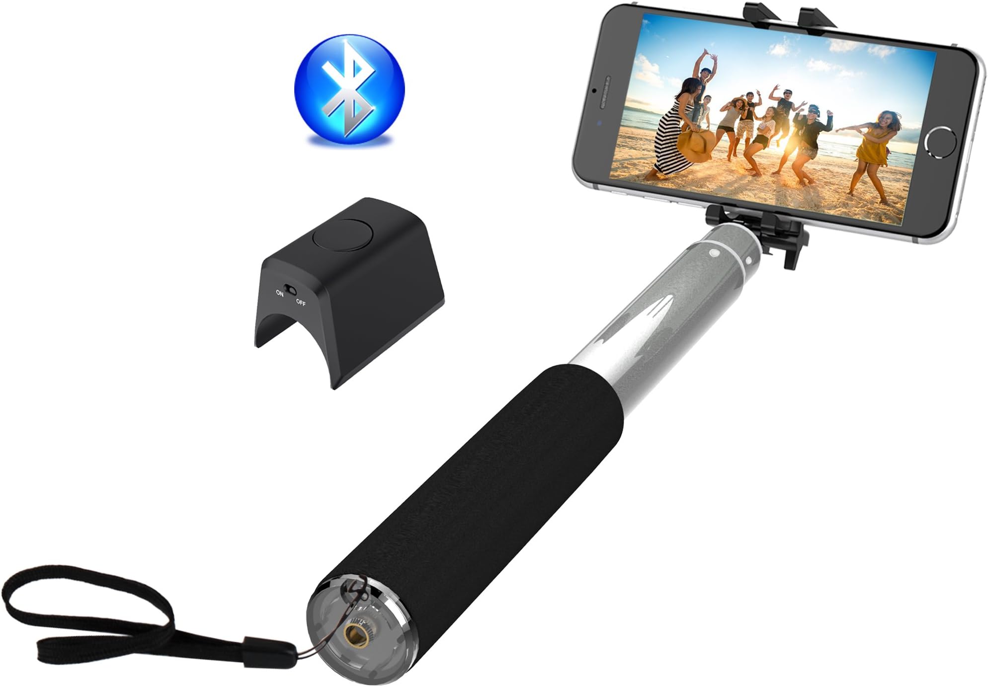 SmartSpeed Bluetooth Selfie Stick Integrated Foldable Smart Shooting Aid Fit for iPhone and Smartphones Detachable Bluetooth Remote Shutter