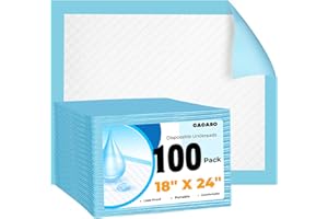 CACASO 100 Pack Disposable Changing Pads,18 in x24 in Baby Disposable Underpads,Absorbent Incontinence Pee Pad,Waterproof,Leak Proof Underpad Mat for Elderly,Adults,Kids,Baby Protection