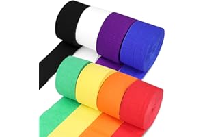 VGOODALL 8 Rolls Halloween Crepe Paper Streamers, 944ft Pack of Orange Black Party Decorations for Halloween Party Supplies, Birthday Wedding Decorations, 1.8" x118ft