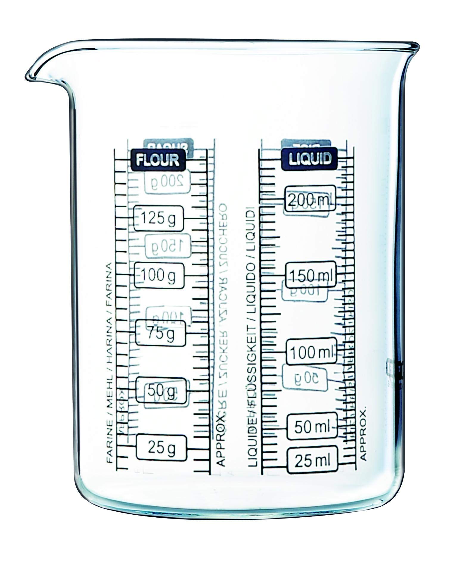Pyrex 250 ml Kitchen Lab Measure and Mix Beaker, Multicolour