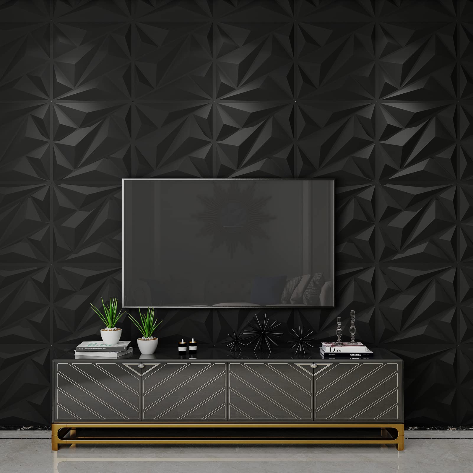 Mua Art3dwallpanels 33 Pack 3D Wall Panel Diamond for Interior Wall ...