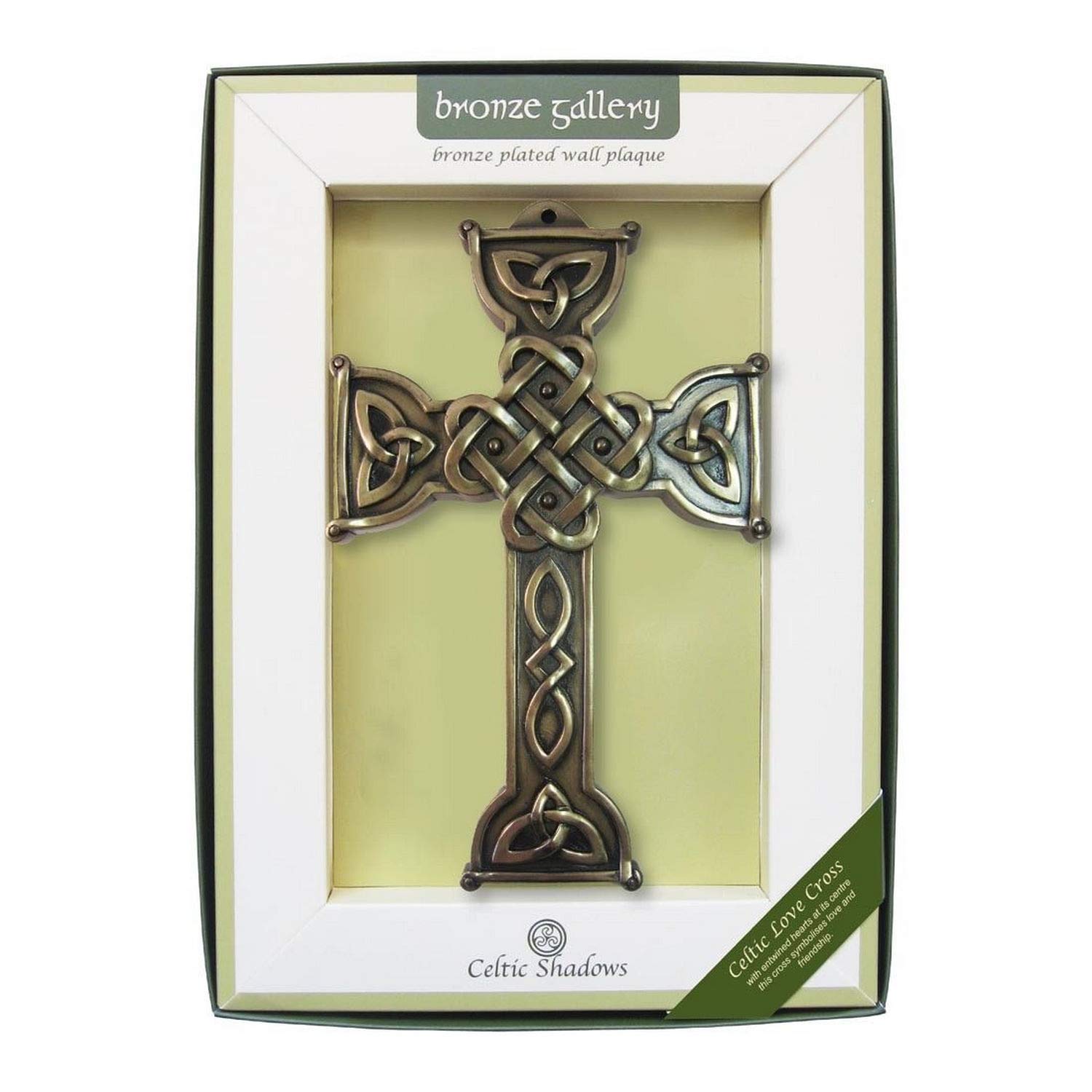 Royal Tara Traditional Irish Celtic Love Cross Bronze Platted Wall Plaque | Beautiful Home Decoration