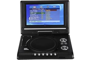 7 Inch Portable DVD Player, 270�� Swivel Screen, Rechargeable Battery, Supports DVD/CD/MPEG-4/JPG, TV Function, Gamepad, Anti-