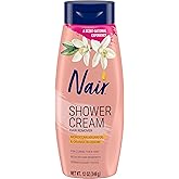 Nair Shower Hair Removal Cream, Moroccan Argan Oil &amp; Orange Blossom, 12 Oz | Quick &amp; Easy Body Hair Removal, Legs, Arms, Underarms &amp; Bikini, Smooth &amp; Nourished Skin, Dermatologist-Tested, All Skin Types