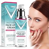 Instant Face Lift Cream, Neck, Eye Anti-aging Serum for Smoothing Fine Lines, Wrinkles and Firming Loose Sagging Skin, Puffiness in 2 Minutes, Natural Face Tightening Cream with Hyaluronic Acid