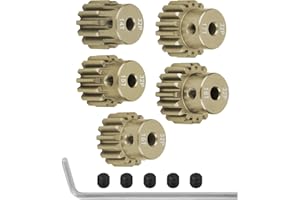 32P Pinion Gear Set,Maklavel 14T 15T 16T 17T 18T 32 Pitch Aluminum Alloy Pinions Replacement Fit for 3.175mm Shaft Motor,5PCS Transmission Gears and Hexagonal Wrench for 1/8 1/10 RC Model Car Truck