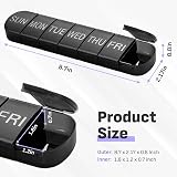 Mark Curve Black Weekly Pill Box Organiser 7 Day Open Design view 5