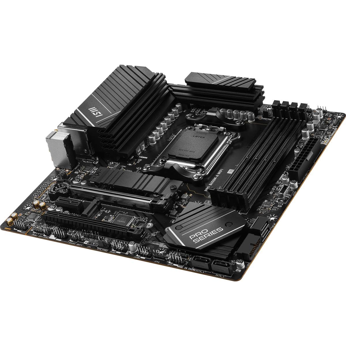 MSI PRO B650M-A WiFi ProSeries Motherboard (AMD Ryzen 9000/8000/7000 Series Processors, AM5, DDR5, PCIe 4.0, M.2, SATA 6Gb/s, USB 3.2 Gen 2, HDMI/DP, Wi-Fi 6E, Bluetooth 5.3, 2.5Gbps LAN, mATX)