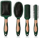 UseeShine Hair Brush Set Anti Static Detangler Paddle Oval Green view 1