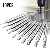 Linkstyle 10Pcs HSS Drill End Mill Bits Set 1.5-6mm 4 Flute Straight Shank view 2