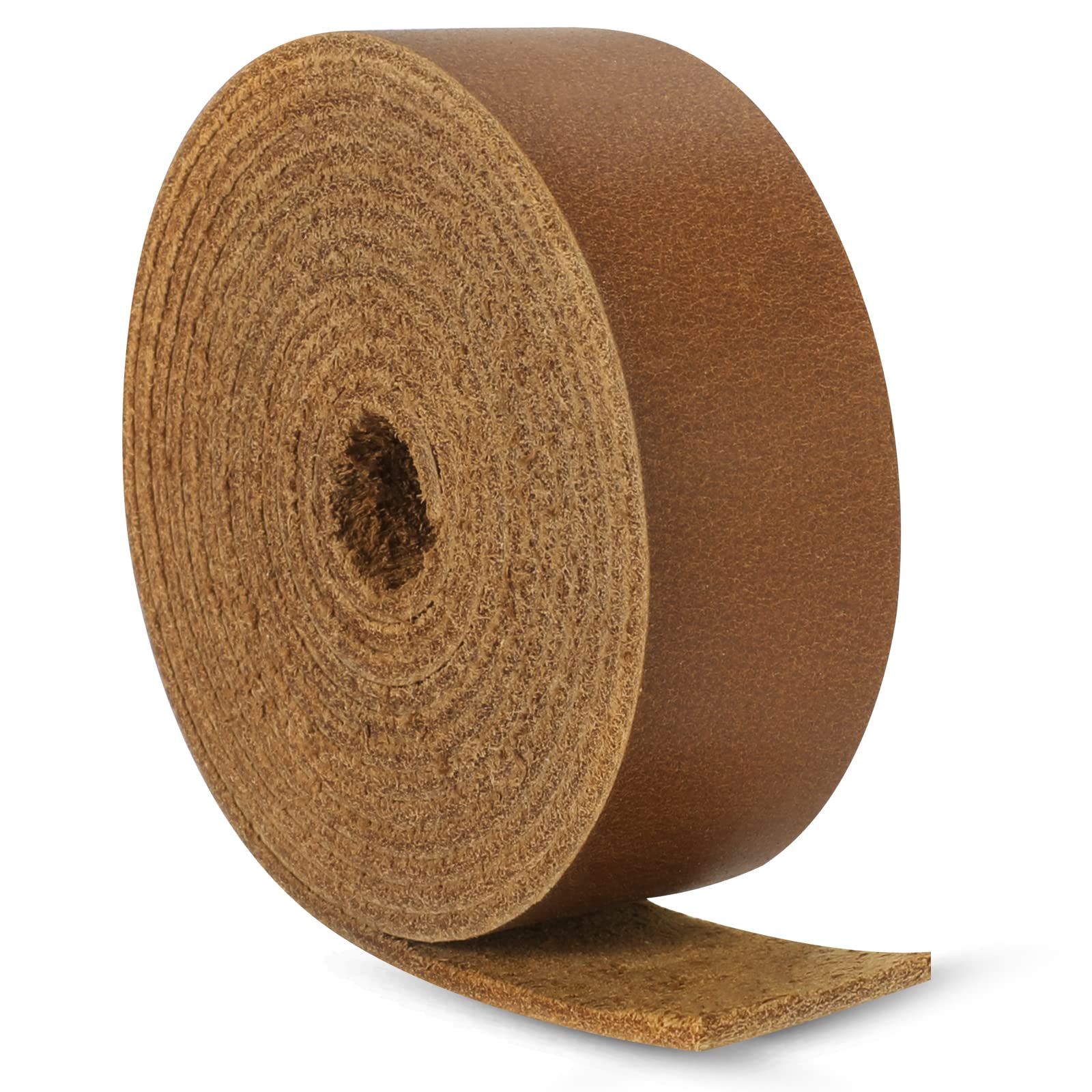 Ringsun 1 Inch Wide Flat Leather Straps for Crafts, Full Grain Leather Strips Cord String for Crafts, Tooling (2mm Thick 72.5 Inches Long Bourbon Brown)