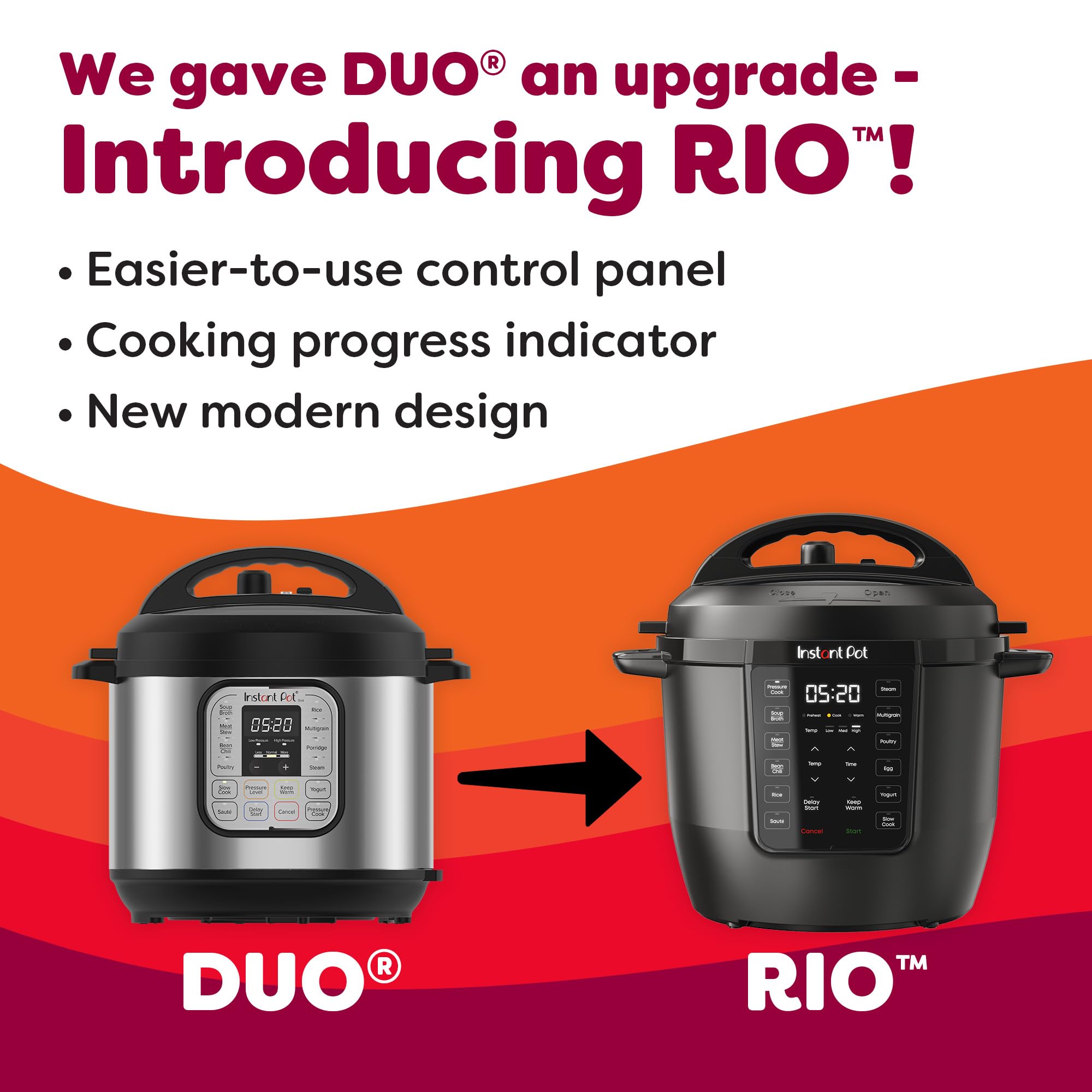 Instant Pot 6QT RIO, 7-in-1 Electric Multi-Cooker, Pressure Cooker, Slow Cook, Rice, Steamer, Sauté, Yogurt & Warmer, Black, 6 Quarts