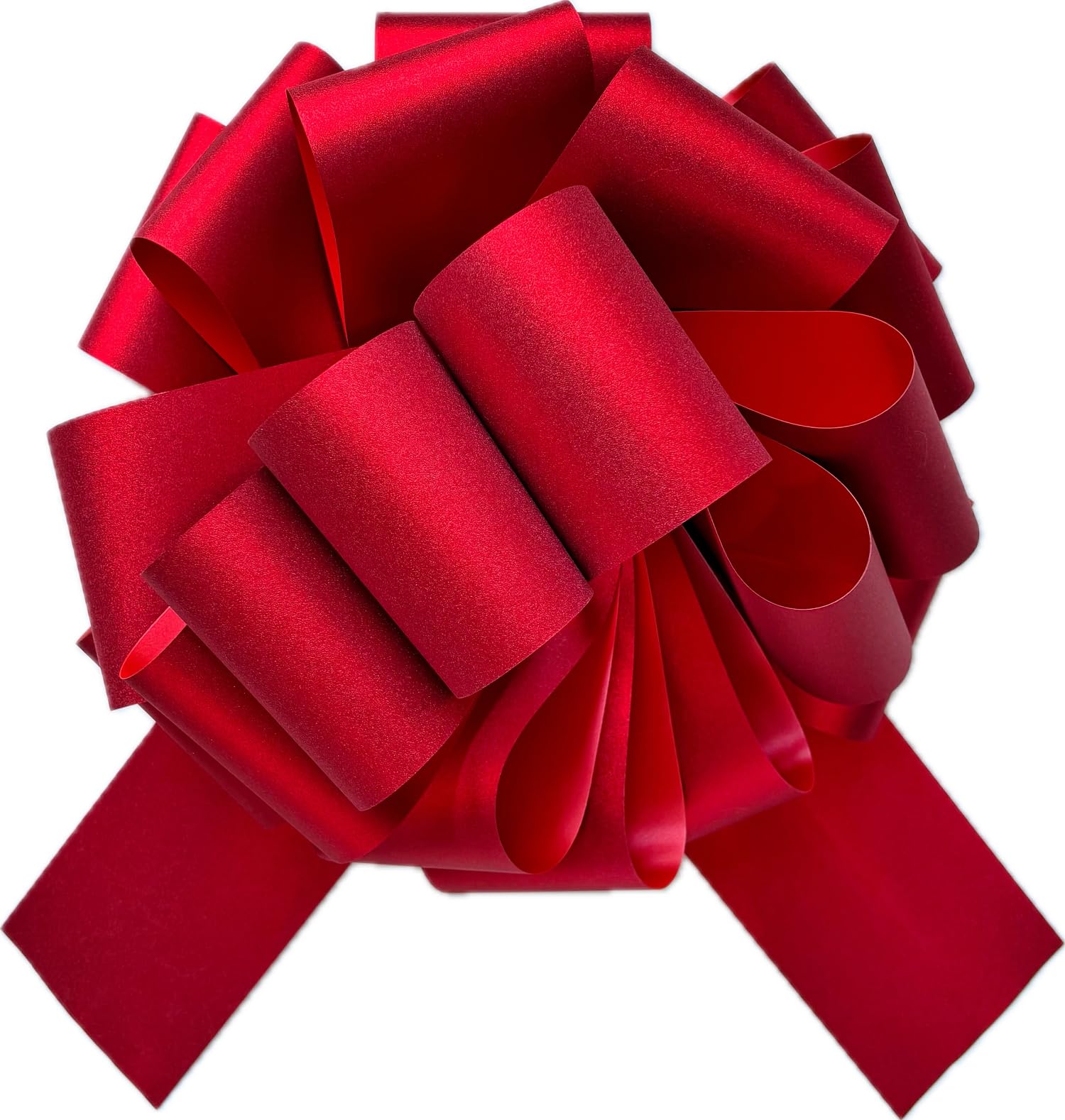 Photo 1 of 1PC Giant Red Pull Bow for Gift Wrapping, 14" Sparkling Glitter Large Ribbon Bow, Big Car Bow for Bike, Wreath, Holiday, Anniversary, Easter, Wedding, Party & Home Decor (Bright Red)