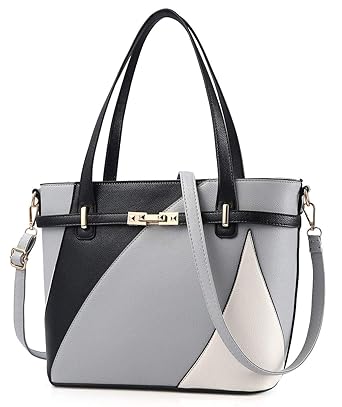 Vincico Grey Handbags for Women Shoulder Tote Bags Satchel Purse Top Handle Designer Leather Ladies Cossbody Bag