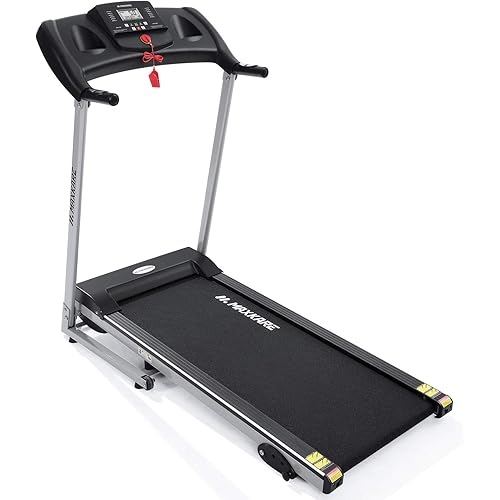 MaxKare Electric Treadmill Foldable 17" Wide Running Machine 3 Levels Manual Incline 1.5 HP Power 12 Preset Program Easy Assembly Max Speed 7.5MPH with Large Display & Cup Holder for Home Use