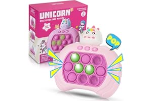 Hdcaravan Handheld Fast Push Bubble Game, Unicorn Quick Push Console Game, Pop Fidget Sensory Toys for Kids Adults, Puzzle Speed Push Game Fun Gift for Children 3-12, Autism Sensory Toys