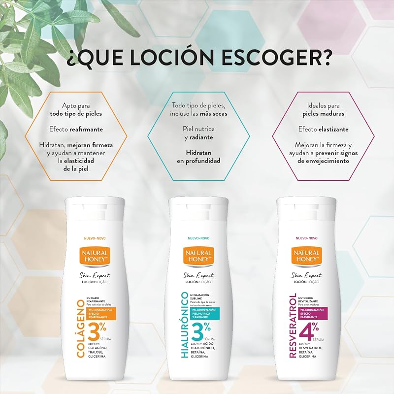 , Loção corporal Skin Expert com colagénio, efeito firme com sérum ativo a 3%, 72H de hidratação profunda, textura leve, absorção rápida, adequado para todos os tipos de pele