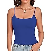 NEXSONIC Tank Tops for Women Square Neck Sexy Cropped Adjustable Spaghetti Strap Tanks Summer Sleeveless Camisole Tops