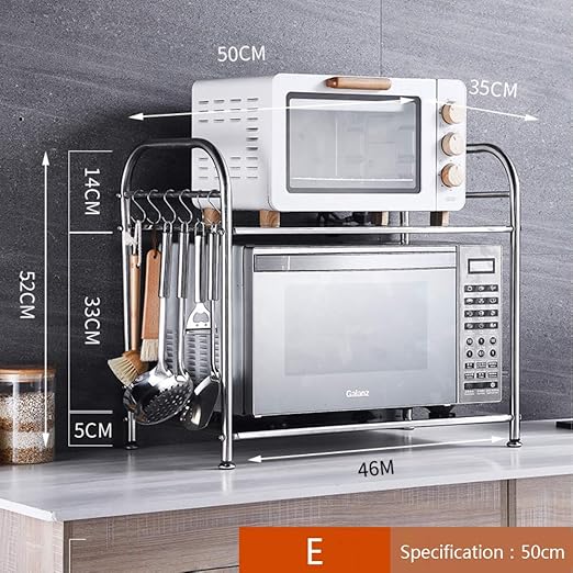 ZXCC Acero Inoxidable Microondas Estante De La Cocina, Utilidad ...