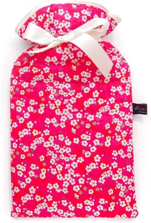 Famous Liberty London Fabric Mitsi Pink Print Cotton Padded 2L Hot Water Bottle