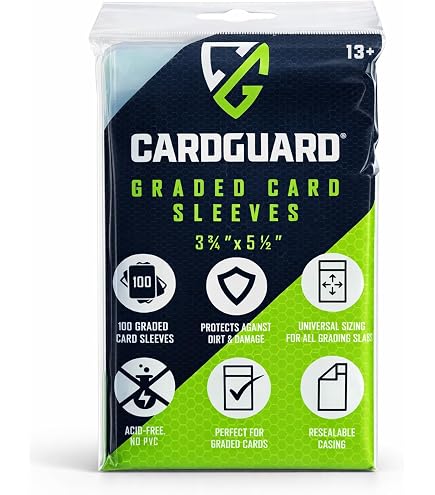 CardGuard 100 ct Premium Graded Card Sleeves – Resealable Fits PSA BGS & SGC : Toys & Games