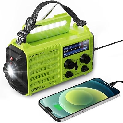 Mesqool Solar Hand Crank Radio 5-Way Powered AM FM SW Emergency Radio