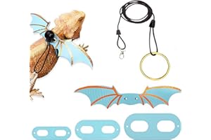 Reptile Harness Leash Set for Bearded Dragon Adjustable Bat Wings Design 3 Sizes with 1.5m Leash Blue Comfortable Fit for Liz