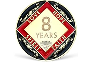 LREQASOR 8 Year NA Medallion Eight Year Recovery Chip for NA AA 12 Step Narcotics Anonymous Coin Anniversary Token Clean and Sober Gifts for Men Women Celebrating Sobriety and Addiction Recovery