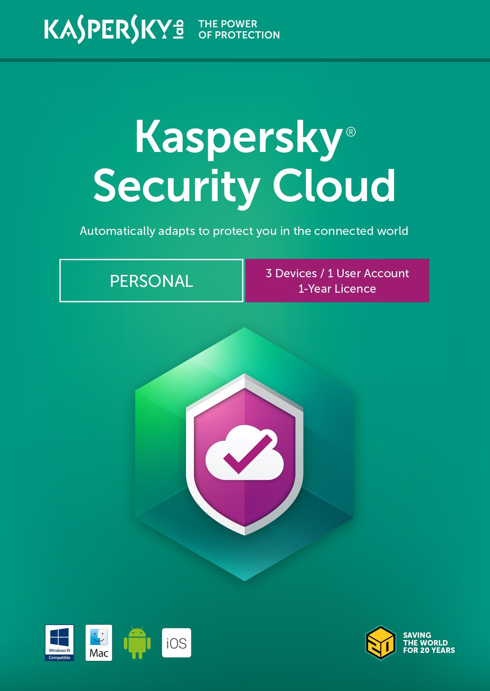 Kaspersky Security Cloud - Personal | 3 Devices | 1 Year | PC/Mac/iOS/Android | Download