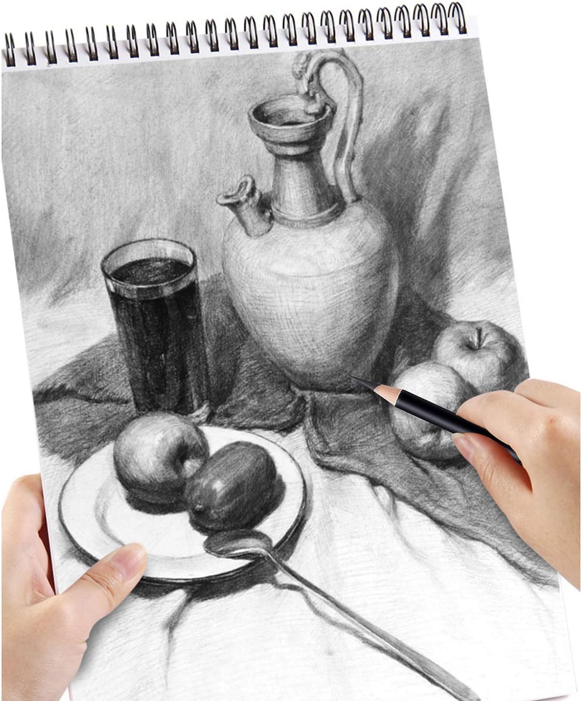 MISULOVE Professional Charcoal Pencils Drawing Set - 12 Pieces Soft, Medium & Hard Charcoal Pencils for Drawing, Sketching, Shading, Ideal Artist Pencils for Beginners & Artists : Office Products