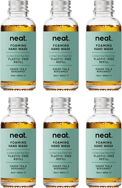 Neat Foaming Hand Wash Refills Green Tea Bergamot 6 x 30ml Dermatologically