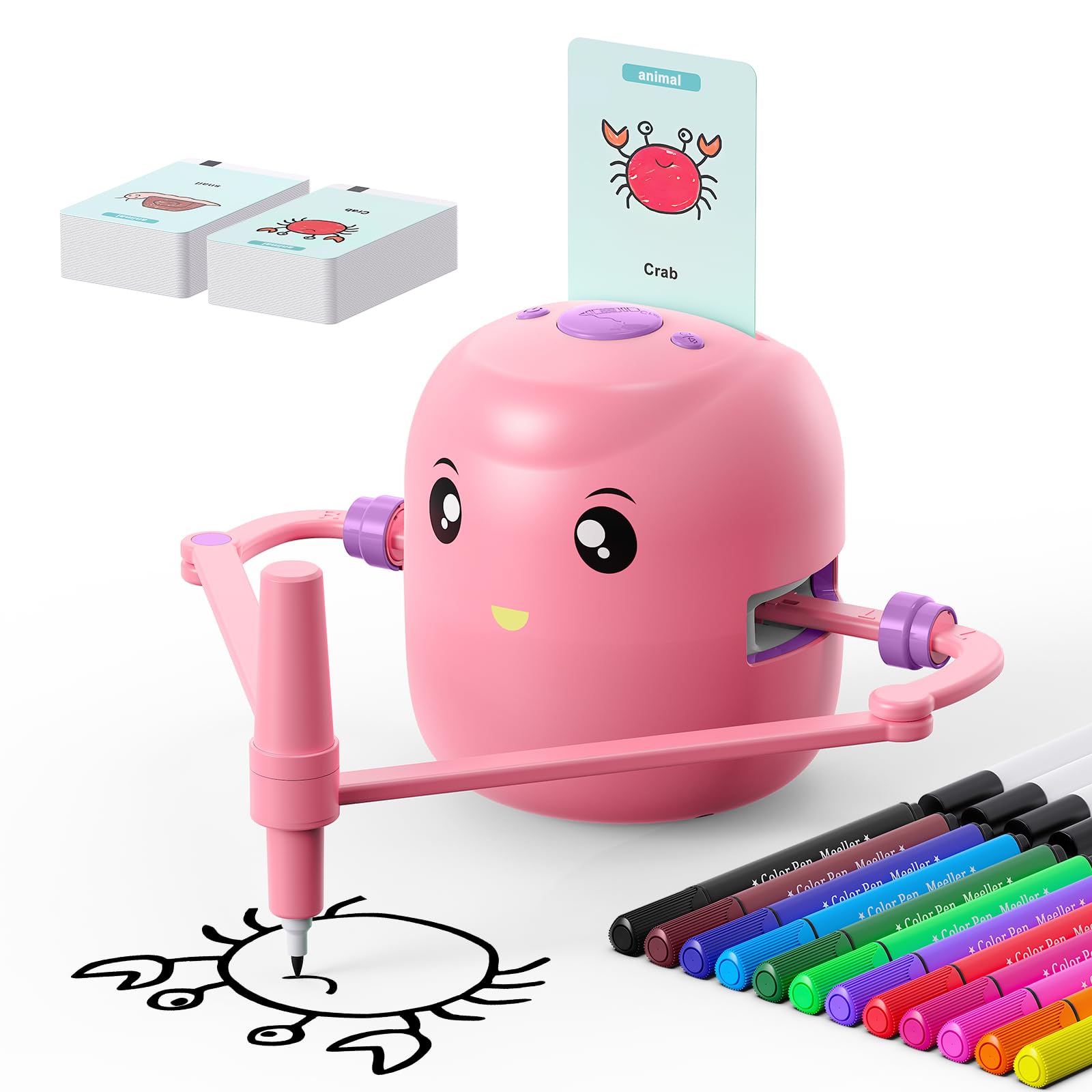 Photo 1 of Smart Drawing Robot for Kids,Montessori Educational Painting Toy for 5+ with Voice Interaction&16 Color Pens,Magic Drawing Robot with 150 Learning Word Cards,Ideal Gift for 5+ Year Old Boys Girls